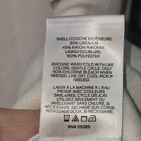 Express Romper Womens XXS Cream Sleeveless Double Breasted Blazer Linen Mob Wife - Picture 4 of 11